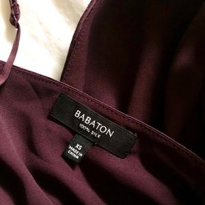 Aritzia Babaton eggplant silk dress
